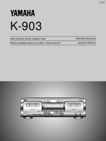 Yamaha K-903 - Owners Manual 